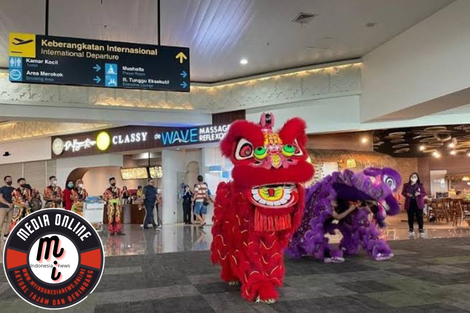 Sambut Tahun Baru Imlek,Bandara Angkasa Pura I Tampilkan Aksi Barongsai