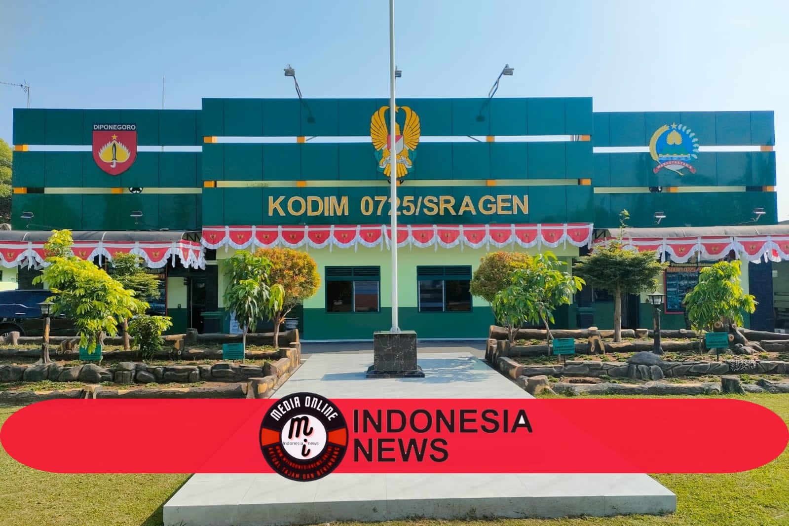 Jelang Peringatan Hari Kemerdekaan RI, Kodim Sragen Mempercantik Markasnya
