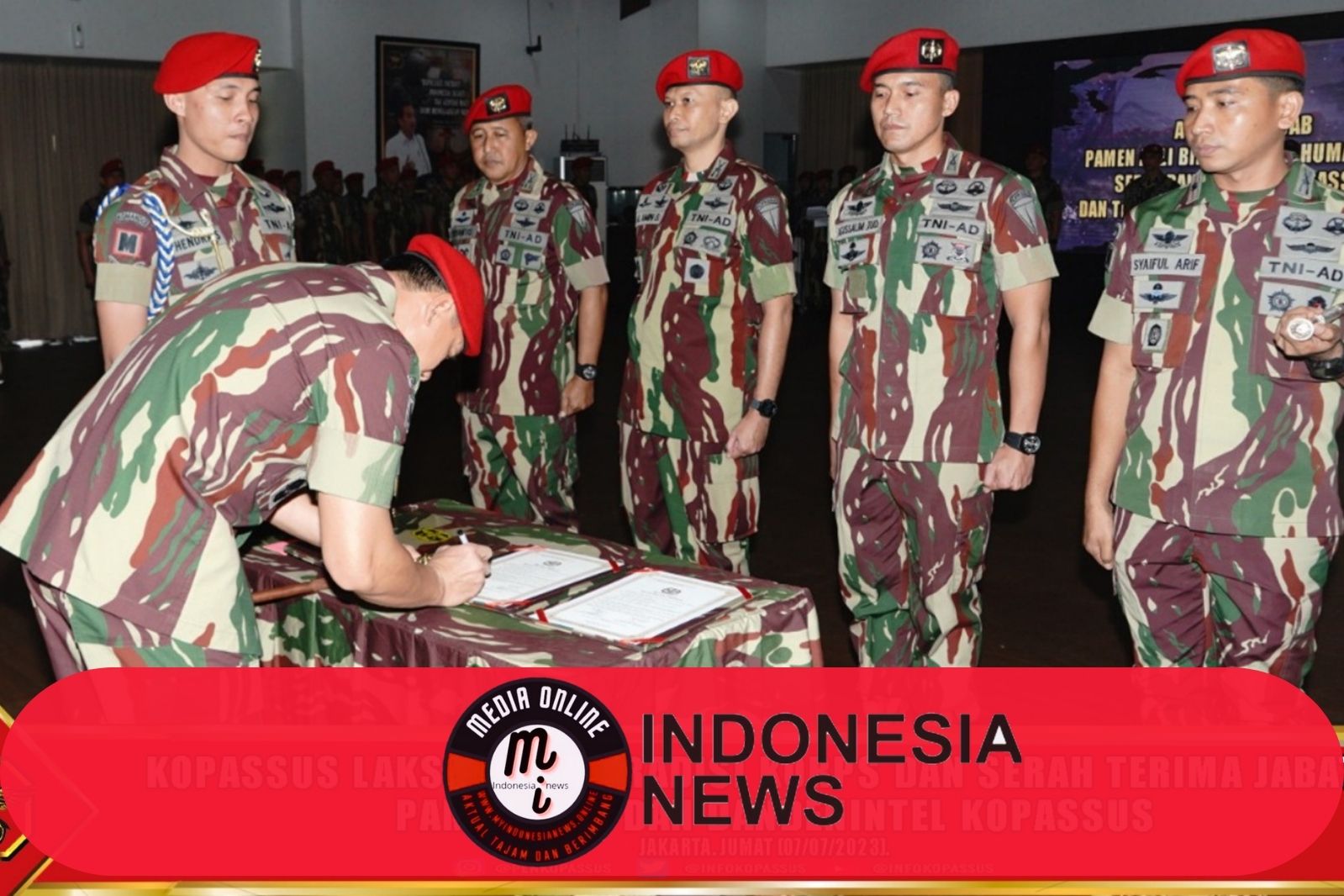 Kopassus Melaksanakan Tradisi Korps dan Serah Terima Jabatan Pamen Ahli dan Dandenintel