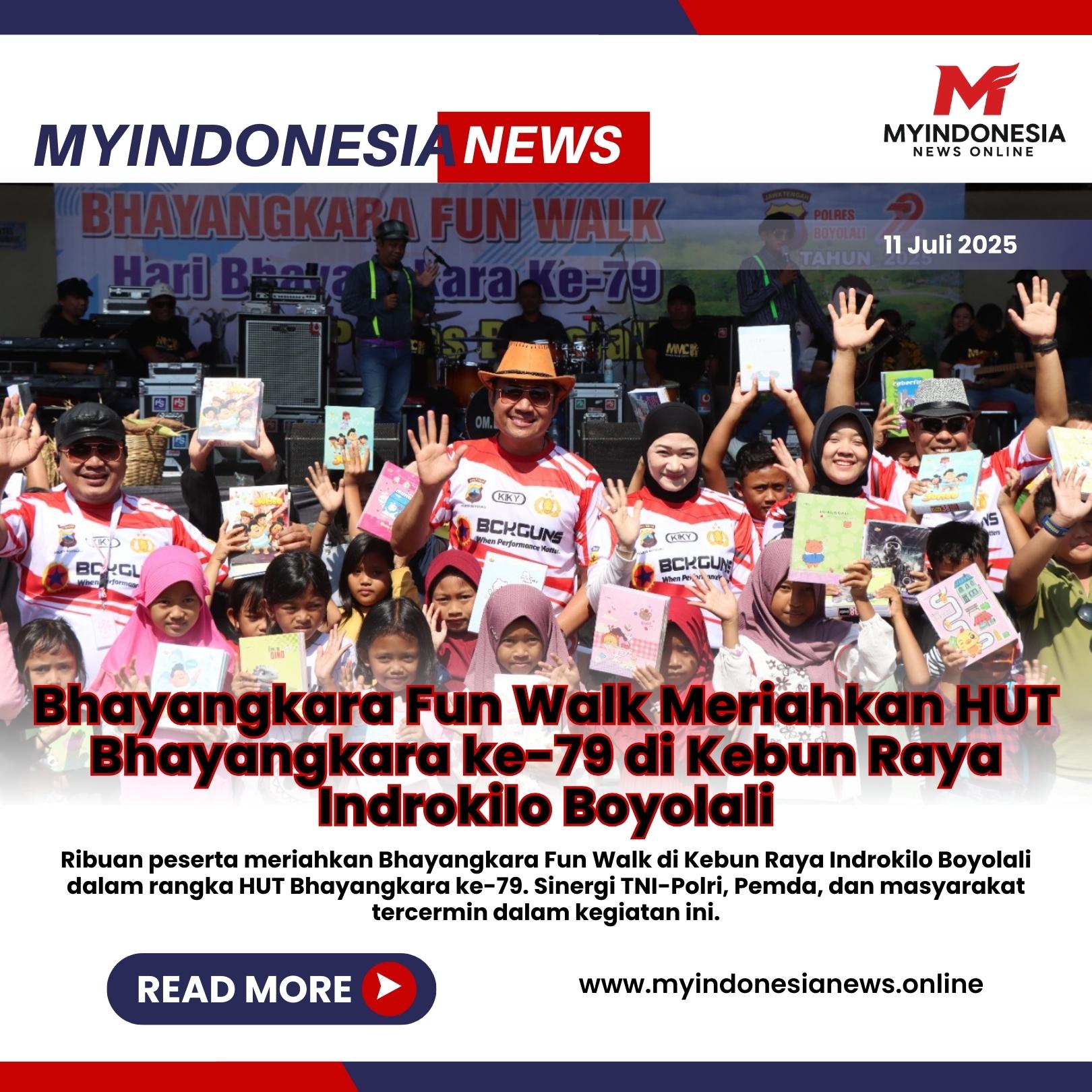 Bhayangkara Fun Walk Meriahkan HUT Bhayangkara ke-79 di Kebun Raya Indrokilo Boyolali