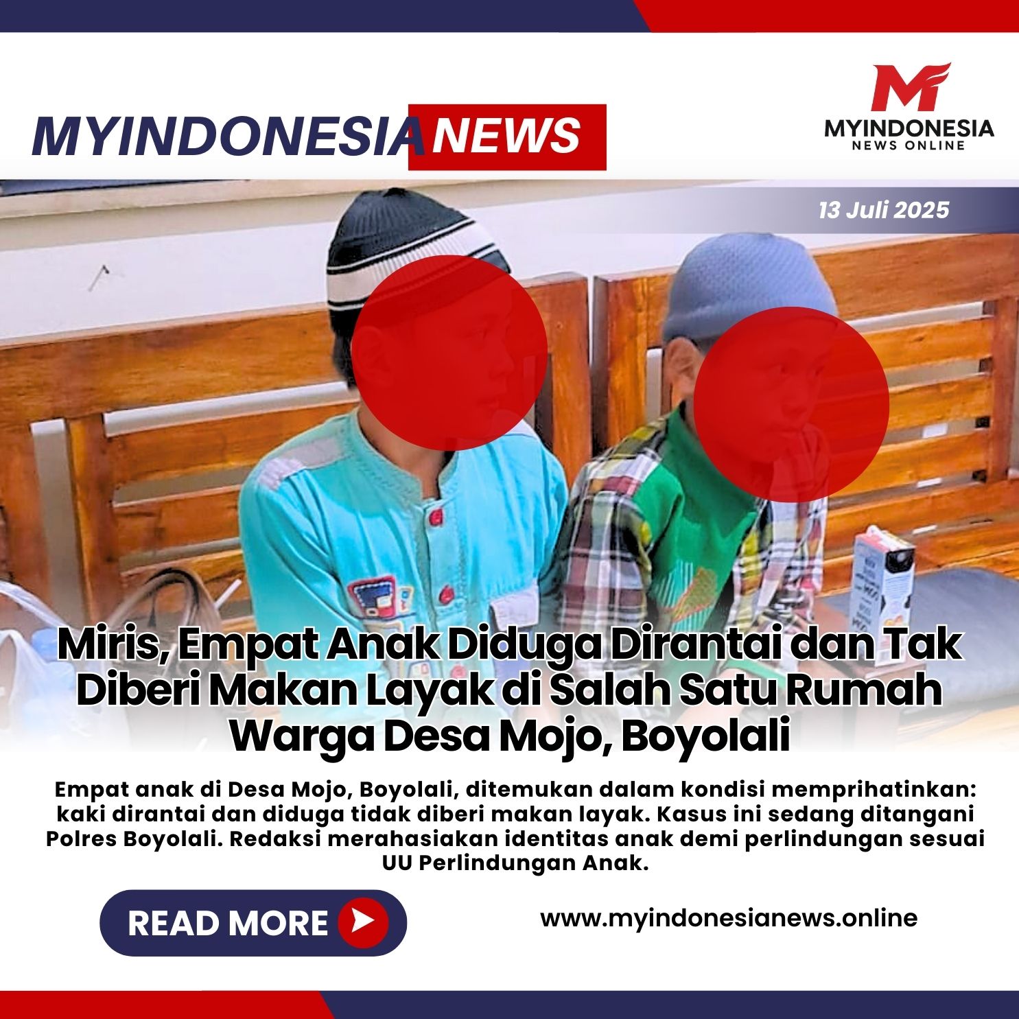 Miris, Empat Anak Diduga Dirantai dan Tak Diberi Makan Layak di Salah Satu Rumah Warga Desa Mojo, Boyolali